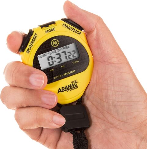 MARATHON ST083009 Adanac 4000 Digital Stopwatch Timer with Extra Large Display and Buttons, Water Resistant, Two Year Warranty - Yellow in Saudi Arabia