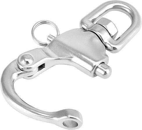 QWORK Swivel Eye Snap Shackle, 4 Pack 3.5" Quick Release Bail Rigging Sailing Boat Marine 316 Stainless Steel for Sailboat Spinnaker Halyard in Saudi Arabia