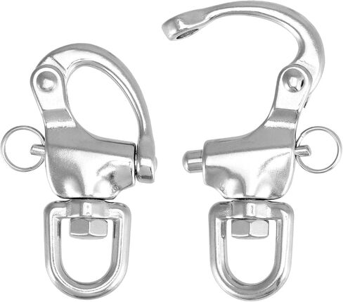 QWORK Swivel Eye Snap Shackle, 4 Pack 3.5" Quick Release Bail Rigging Sailing Boat Marine 316 Stainless Steel for Sailboat Spinnaker Halyard in Saudi Arabia