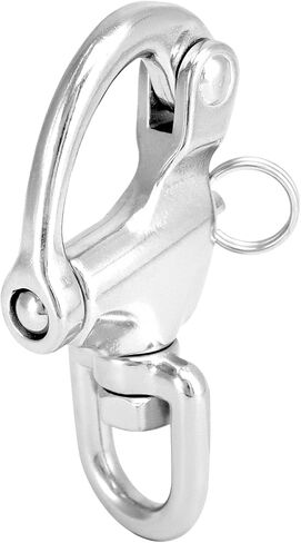 QWORK Swivel Eye Snap Shackle, 4 Pack 3.5" Quick Release Bail Rigging Sailing Boat Marine 316 Stainless Steel for Sailboat Spinnaker Halyard in Saudi Arabia
