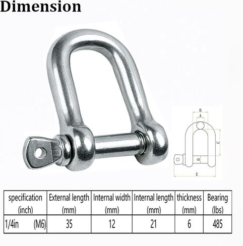 1/4 Inch Screw Pin Anchor Shackle, 20pcs Heavy Duty Stainless Steel Chain Shackle for Wirerope Lifting Paracord Outdoor Camping Survival Rope Bracelets,Sliver in Saudi Arabia