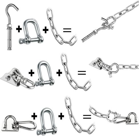 1/4 Inch Screw Pin Anchor Shackle, 20pcs Heavy Duty Stainless Steel Chain Shackle for Wirerope Lifting Paracord Outdoor Camping Survival Rope Bracelets,Sliver in Saudi Arabia