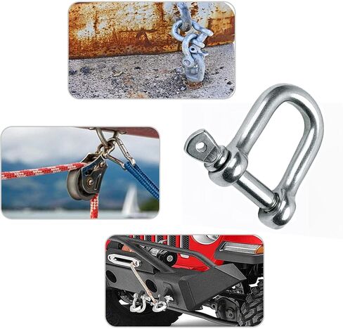 1/4 Inch Screw Pin Anchor Shackle, 20pcs Heavy Duty Stainless Steel Chain Shackle for Wirerope Lifting Paracord Outdoor Camping Survival Rope Bracelets,Sliver in Saudi Arabia