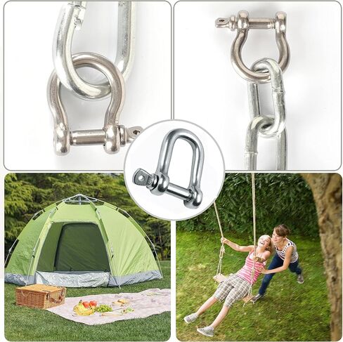 1/4 Inch Screw Pin Anchor Shackle, 20pcs Heavy Duty Stainless Steel Chain Shackle for Wirerope Lifting Paracord Outdoor Camping Survival Rope Bracelets,Sliver in Saudi Arabia