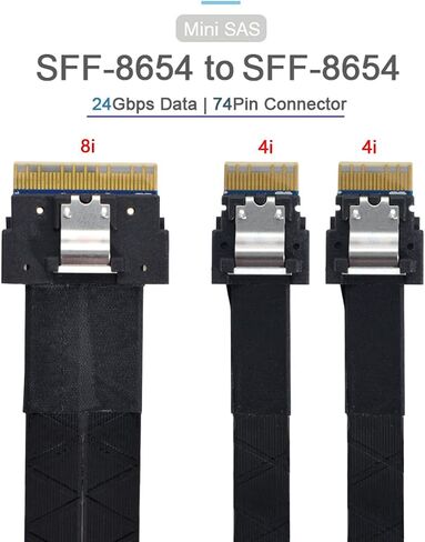 كابل سليملاين PCI-E SAS 4.0 SFF-8654 4i 38pin مضيف إلى SFF-8654 كابل هدف SAS سليم 40 سم in Kuwait