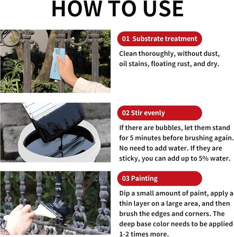 مجدد الصدأ - مزيل الصدأ للمعادن، طلاء محول لإزالة الصدأ، مزيل الصدأ المعدني ذو الأساس المائي (أحمر) in Kuwait