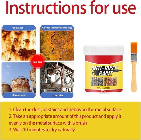 مجدد الصدأ - مزيل الصدأ للمعادن، طلاء محول لإزالة الصدأ، مزيل الصدأ المعدني ذو الأساس المائي (أحمر) in Kuwait