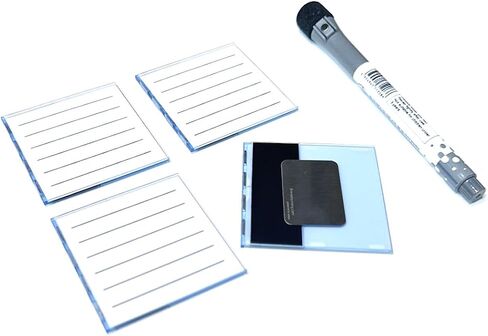 Bravestorming.com Mover Erase, Stackable and Magnetic Mini Whiteboard on The Palm, 72x72x3mm, Pack of 4 (Pen Included), Art Supplies for School and Office Projects and Presentations (Purple) in Saudi Arabia