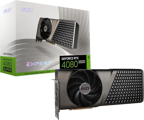 MSI Gaming RTX 4080 Super 16G Expert Graphics Card (NVIDIA RTX 4080 Super, 256-Bit, Boost Clock: 2625 MHz, 16GB GDRR6X 23 Gbps, HDMI/DP, Ada Lovelace Architecture) in Saudi Arabia