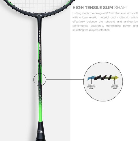 مضرب كرة الريشة Li-Ning G-Force Superlite 3600 مصنوع من ألياف الكربون مع غطاء كامل مجاني in Kuwait