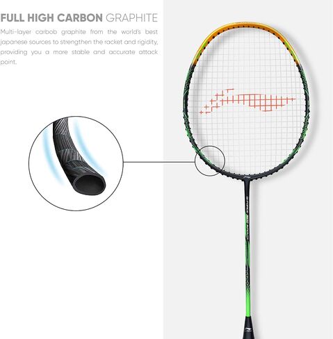 مضرب كرة الريشة Li-Ning G-Force Superlite 3600 مصنوع من ألياف الكربون مع غطاء كامل مجاني in Kuwait