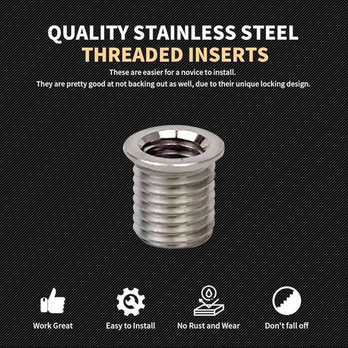 طقم إصلاح الخيوط M12X1.25، مع صنبور، كونتربور، سائق التثبيت، مثقاب HSS إدراج 15 مم، إدراج الفولاذ المقاوم للصدأ M12X1.25X15mmX10 PCS in Kuwait