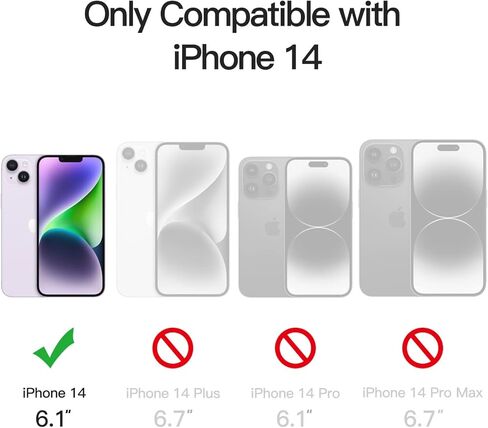 حافظة JETech غير لامعة لهاتف iPhone 14 مقاس 6.1 بوصة، حماية من السقوط بدرجة عسكرية مقاومة للصدمات، غطاء هاتف خلفي شفاف بلوري، مضاد لبصمات الأصابع (أسود) in Kuwait