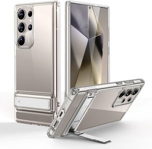 ESR for Samsung Galaxy S24 Ultra Case, Kickstand S24 Ultra Cover with 3 Stand Modes, Military-Grade Drop Protection, Shockproof Slim Phone Case with Patented Kickstand, Boost Series, Clear in Saudi Arabia