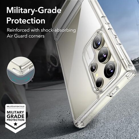 ESR for Samsung Galaxy S24 Ultra Case, Kickstand S24 Ultra Cover with 3 Stand Modes, Military-Grade Drop Protection, Shockproof Slim Phone Case with Patented Kickstand, Boost Series, Clear in Saudi Arabia