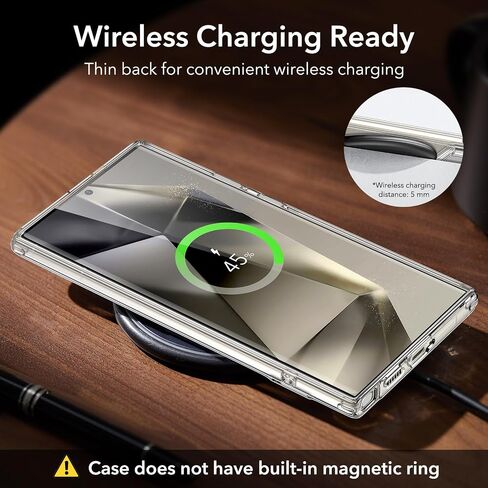 ESR for Samsung Galaxy S24 Ultra Case, Kickstand S24 Ultra Cover with 3 Stand Modes, Military-Grade Drop Protection, Shockproof Slim Phone Case with Patented Kickstand, Boost Series, Clear in Saudi Arabia