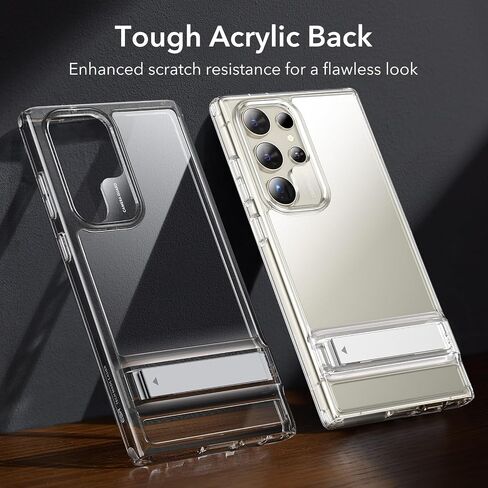 ESR for Samsung Galaxy S24 Ultra Case, Kickstand S24 Ultra Cover with 3 Stand Modes, Military-Grade Drop Protection, Shockproof Slim Phone Case with Patented Kickstand, Boost Series, Clear in Saudi Arabia
