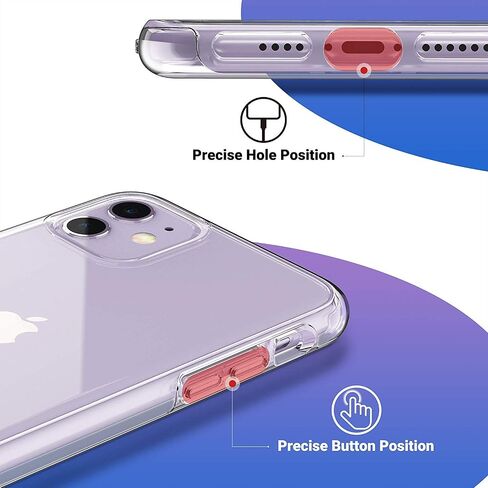 حافظة ULAK شفافة متوافقة مع هاتف iPhone 11 مقاس 6.1 بوصة 2019، غطاء هاتف واقٍ شفاف رفيع in Kuwait