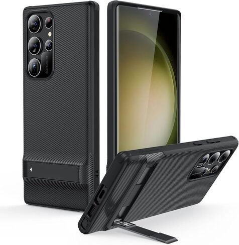 ESR for Samsung Galaxy S24 Ultra Case, Kickstand S24 Ultra Cover with 3 Stand Modes, Military-Grade Drop Protection, Shockproof Slim Phone Case with Patented Kickstand, Boost Series, Clear in Saudi Arabia