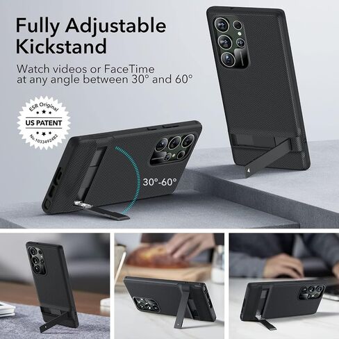 ESR for Samsung Galaxy S24 Ultra Case, Kickstand S24 Ultra Cover with 3 Stand Modes, Military-Grade Drop Protection, Shockproof Slim Phone Case with Patented Kickstand, Boost Series, Clear in Saudi Arabia