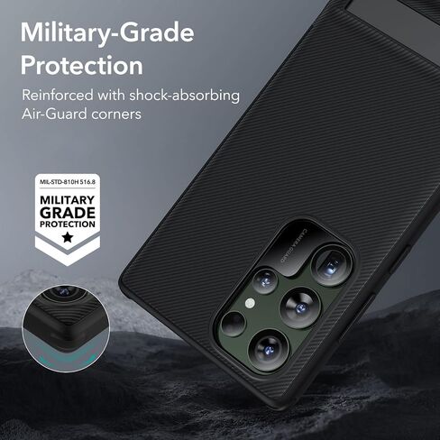 ESR for Samsung Galaxy S24 Ultra Case, Kickstand S24 Ultra Cover with 3 Stand Modes, Military-Grade Drop Protection, Shockproof Slim Phone Case with Patented Kickstand, Boost Series, Clear in Saudi Arabia
