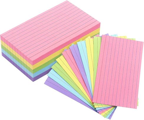 Tamaki Colored Index Cards 3 X 5, Flash Cards Ruled Note Cards for School, 200 Count, Home and Office Flash Cards for studying in Saudi Arabia