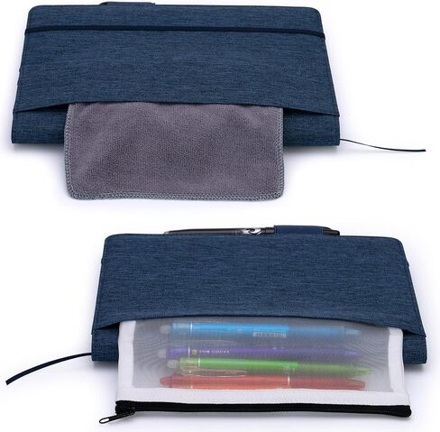 Folio Cover Compatible with Rocketbook Fusion, Everlast, Wave, Multi Organizer with Pen Loop, Zipper Pocket, Business Card Holder, Waterproof Fabric, Executive Size, Black in Kuwait