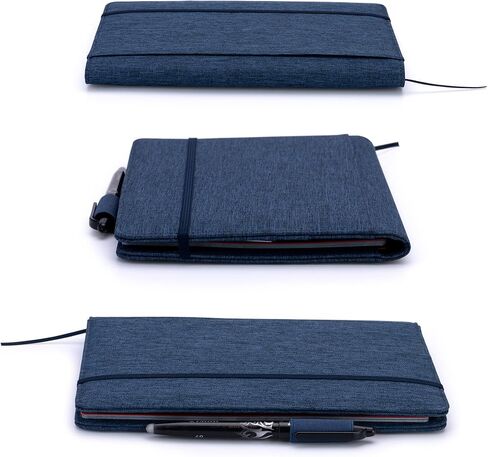 Folio Cover Compatible with Rocketbook Fusion, Everlast, Wave, Multi Organizer with Pen Loop, Zipper Pocket, Business Card Holder, Waterproof Fabric, Executive Size, Black in Kuwait