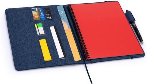 Folio Cover Compatible with Rocketbook Fusion, Everlast, Wave, Multi Organizer with Pen Loop, Zipper Pocket, Business Card Holder, Waterproof Fabric, Executive Size, Black in Kuwait