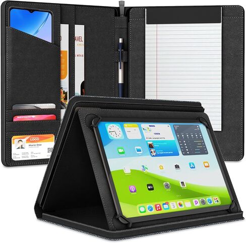 حافظة KHOMO Universal Padfolio - منظم المحفظة للكمبيوتر اللوحي 8.5 حتى 11 بوصة - مجلد حامل لوحة الكمبيوتر المحمول لأجهزة iPad وAir وPro وغيرها in Saudi Arabia