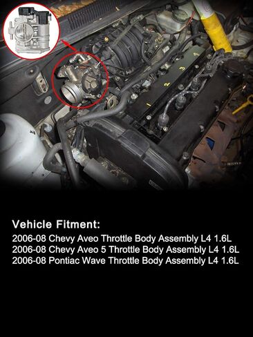 25181982 مجموعة جسم الخانق لسيارة تشيفي أفيو Aveo5 بونتياك ويف 2006 2007 2008 L4 1.6L in Kuwait
