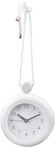 Tookie Bathroom Hanging Clock, Waterproo-f Bathroom Shower Clock Dual Purpose Wall Clock with Round Bracket Easy to Read Clock for Dormitory,Bathroom,Kithchen(White) in Saudi Arabia