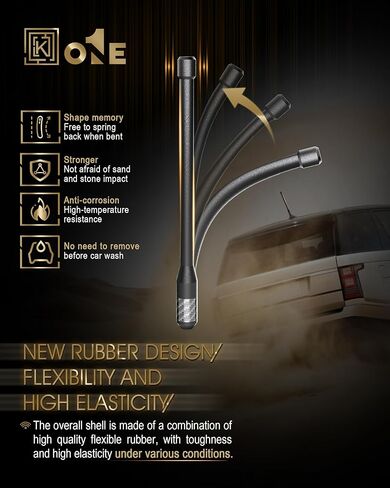 هوائي KEYO1E قصير بديل من ألياف الكربون متوافق مع 2006-2024 تشيفي سيلفرادو 1500 | جي إم سي سييرا 1500 | 7.9 بوصة مطاط مرن فائق | مصممة لاستقبال FM/AM الأمثل in Kuwait