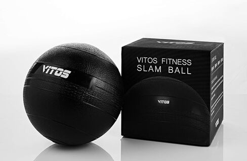 Vitos Fitness Exercise Slam Medicine Ball 10 to 100 Pounds | Durable Weighted Gym Accessory Strength Conditioning Cross Training Core Squats Lunges Spike Ball Rubber Weight Workout in Saudi Arabia
