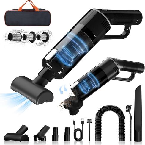 Handheld Vacuum Cleaner Cordless: 9000PA Power Suction Portable Vacuum Cleaner Rechargeable, Advanced Dust Removal Technology，Upgraded HEPA Filter, Mini Vacuum Cleaner Car Accessories (White) in Saudi Arabia