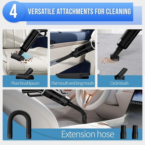 Handheld Vacuum Cleaner Cordless: 9000PA Power Suction Portable Vacuum Cleaner Rechargeable, Advanced Dust Removal Technology，Upgraded HEPA Filter, Mini Vacuum Cleaner Car Accessories (White) in Saudi Arabia