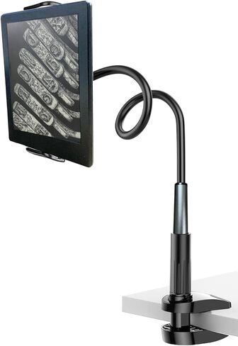 حامل معقوفة لجهاز Kindle للقراءة في السرير، حامل ذراع قابل للتعديل للسرير لهواتف iPhone، iPad، Book، Switch، Samsung Galaxy Tabs، ملحقات Kindle Paperwhite، 35 بوصة (أسود) in Kuwait