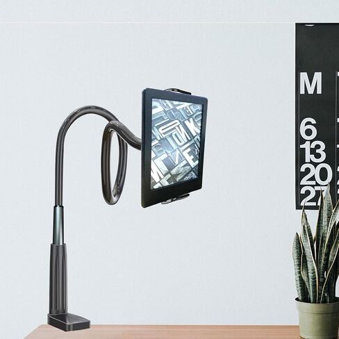 حامل معقوفة لجهاز Kindle للقراءة في السرير، حامل ذراع قابل للتعديل للسرير لهواتف iPhone، iPad، Book، Switch، Samsung Galaxy Tabs، ملحقات Kindle Paperwhite، 35 بوصة (أسود) in Kuwait