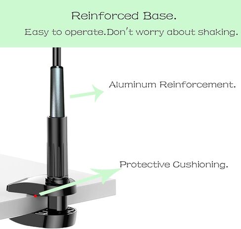 حامل معقوفة لجهاز Kindle للقراءة في السرير، حامل ذراع قابل للتعديل للسرير لهواتف iPhone، iPad، Book، Switch، Samsung Galaxy Tabs، ملحقات Kindle Paperwhite، 35 بوصة (أسود) in Kuwait