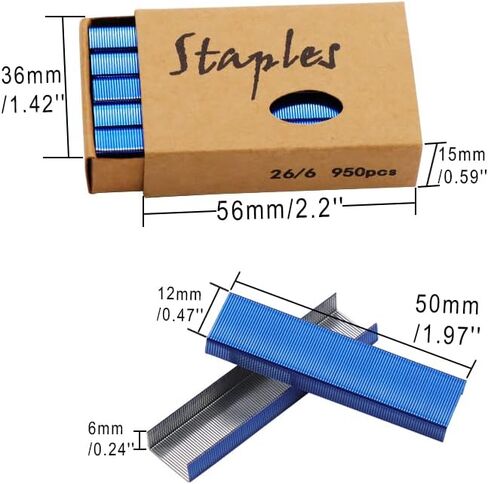 Colored Staples Set Colorful 26/6 Standard Staples for Desk Manual Stapler, 1000 Per Color, Total 6000 for Office and Study Supplies (6 Pack, Colored) in Saudi Arabia