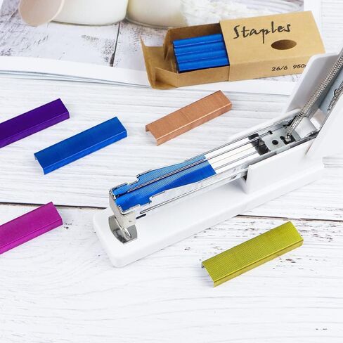Colored Staples Set Colorful 26/6 Standard Staples for Desk Manual Stapler, 1000 Per Color, Total 6000 for Office and Study Supplies (6 Pack, Colored) in Saudi Arabia