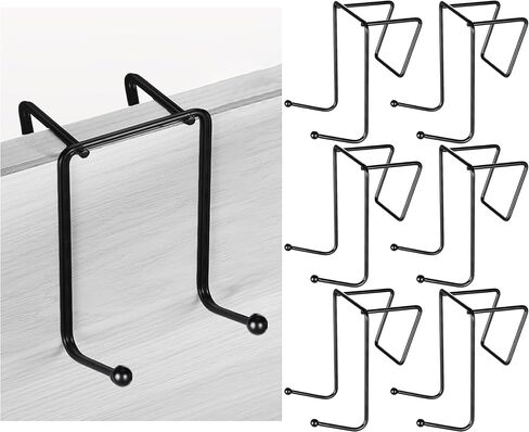 6 قطع من خطافات التعليق المزدوجة ملحقات خطاطيف معطف سوداء مقاس 3 بوصة لتقسيم الجدار الخلفي للوحة حجرة الباب، لتعليق الملابس والحقائب والقبعات والمحافظ وجيوب الملفات in Kuwait