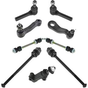 TRQ Front Steering & Suspension Kit Idler Arm Idler Arm Bracket Assembly Pitman Arm Sway Bar Stabilizer Link Tie Rod Compatible with Chevrolet GMC Hummer
