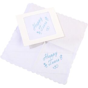 Something Blue Wedding Gift Handkerchief Wedding Day Bride Gift Handkercheif With Happy Tears…