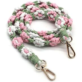 Handmade Woven Cotton Rope Flower Shoulder Strap Bag Strap Purse Strap Crossbody Replacement Strap