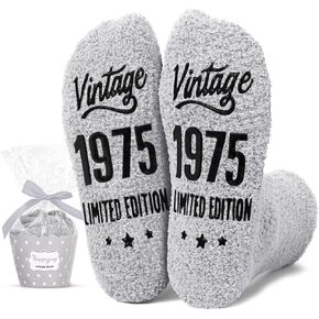 HAPPYPOP 41 42 43 44 45 46 47 48 49 50 Birthday Gifts for Men - Socks for Dad Grandfather, 1974 Birthday Gifts for Men