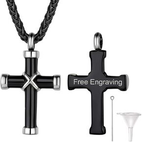 Richsteel Urn Necklaces for Ashes for Women Men Cremation Pendant Necklace for Ashes Stainless Steel Memorial Jewelry