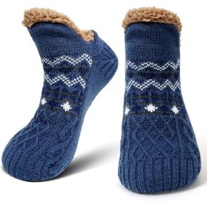 جوارب CaiDieNu Fuzzy Slipper للرجال والنساء مع مقابض، شباشب منزلية شتوية دافئة سميكة غير قابلة للانزلاق جوارب حرارية غامضة in Kuwait
