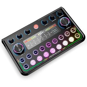 SINWE Podcast Equipment Bundle,Audio Interface with Studio Condenser Microphone for Smartphone & PC,Plug-and-Play Live Sound Card,Perfect for Streaming, Singing, YouTube & Gaming