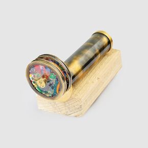 AL QAYIM Handcrafted Brass Kaleidoscope - Vintage Antique Design, 3D Mirror Lens, for Kids & Adults - Mesmerizing Patterns, Endless Creativity Occasions